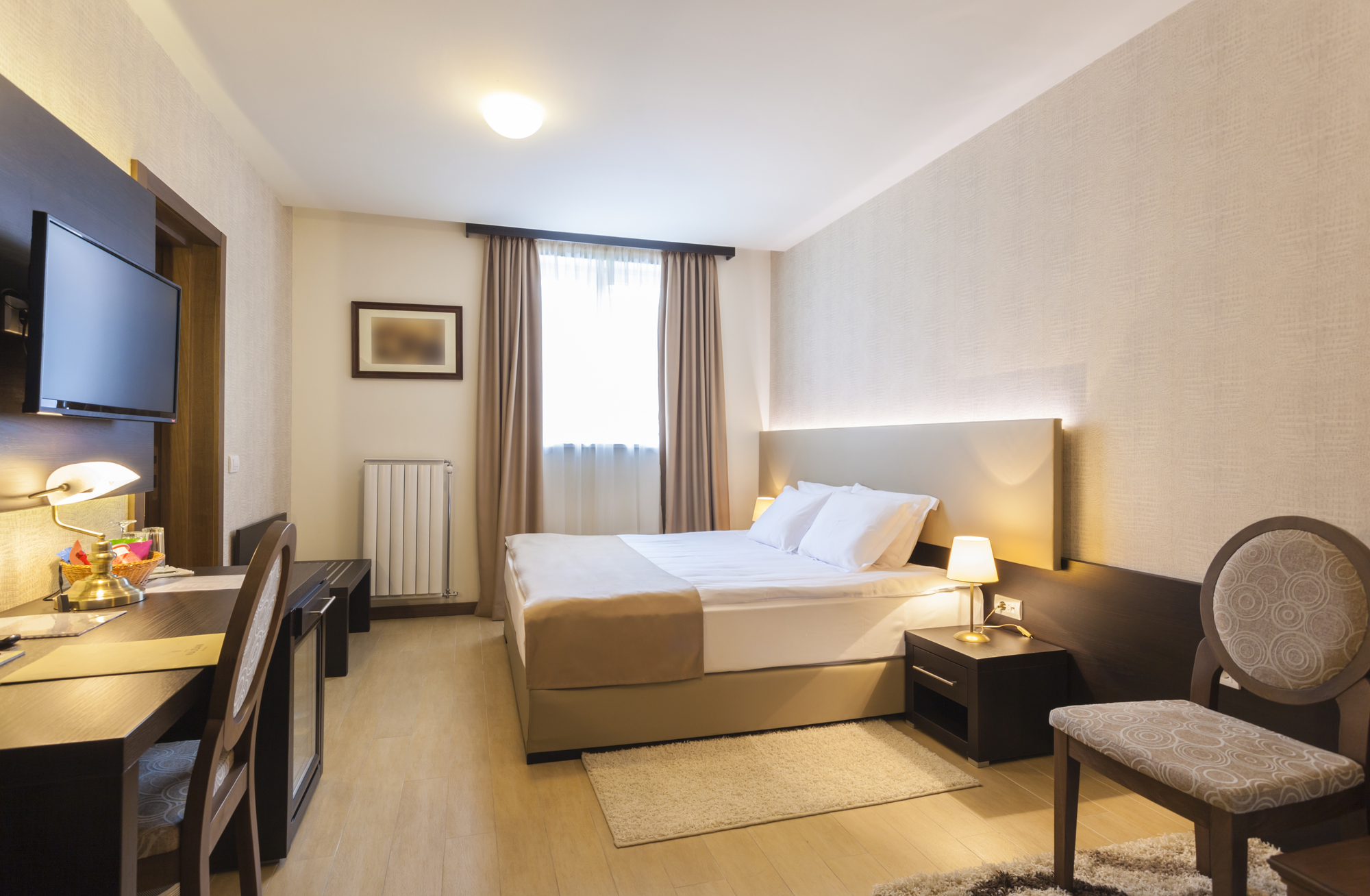 Bright hotel room interior